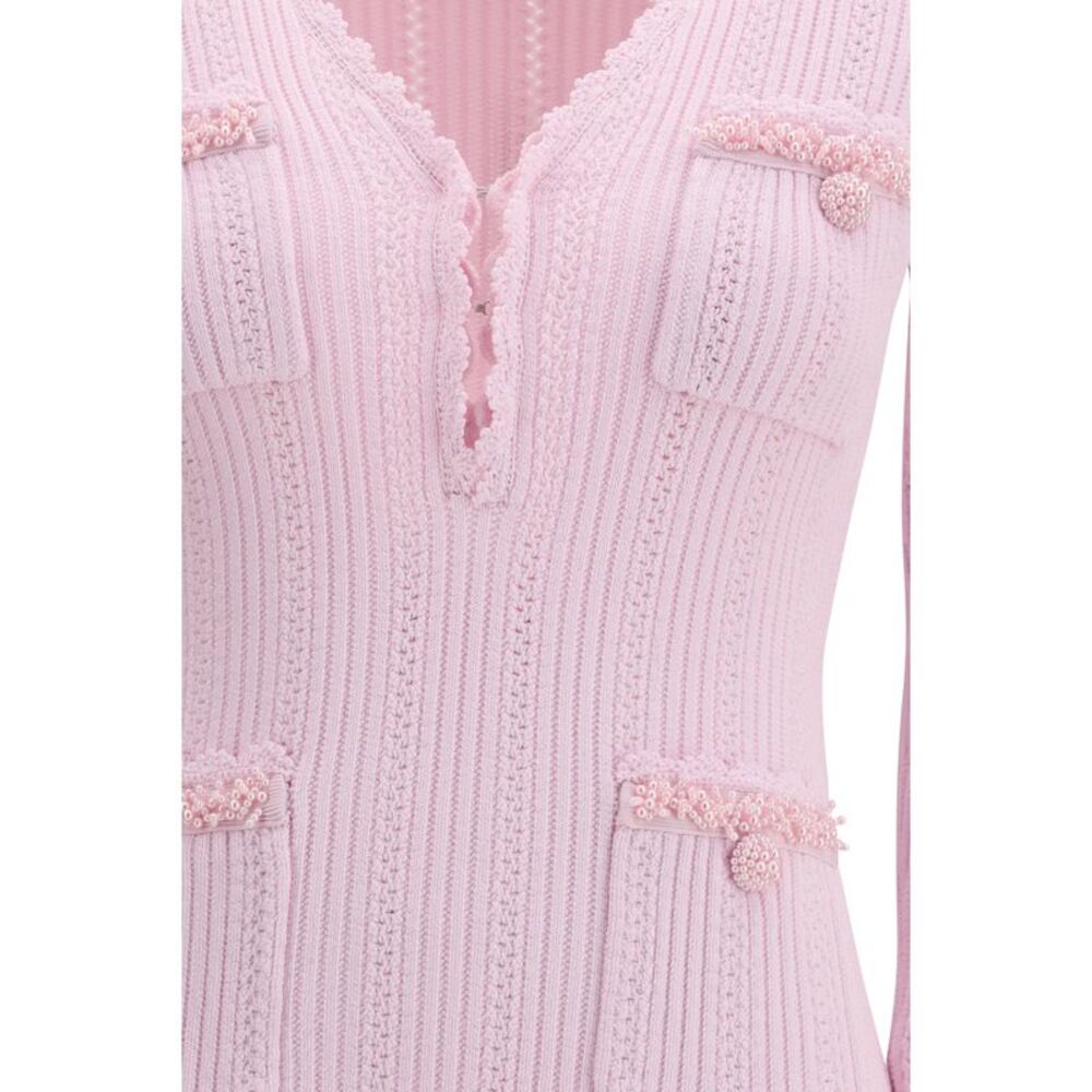 Self-Portrait Women Pearl Trim Knit Mini Dress - Picture 3 of 3